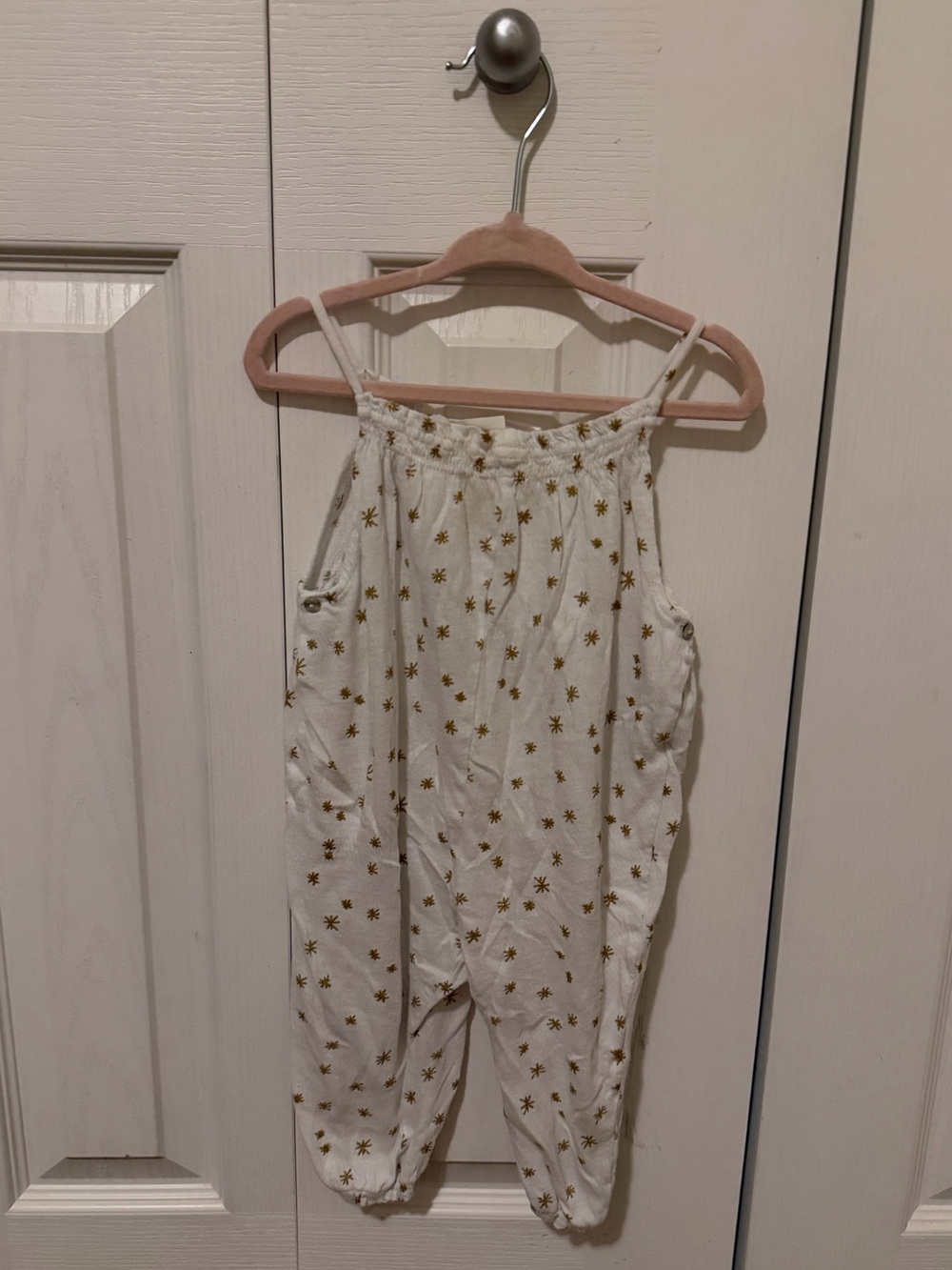Zara Cream Jumpsuit with Gold Star Print